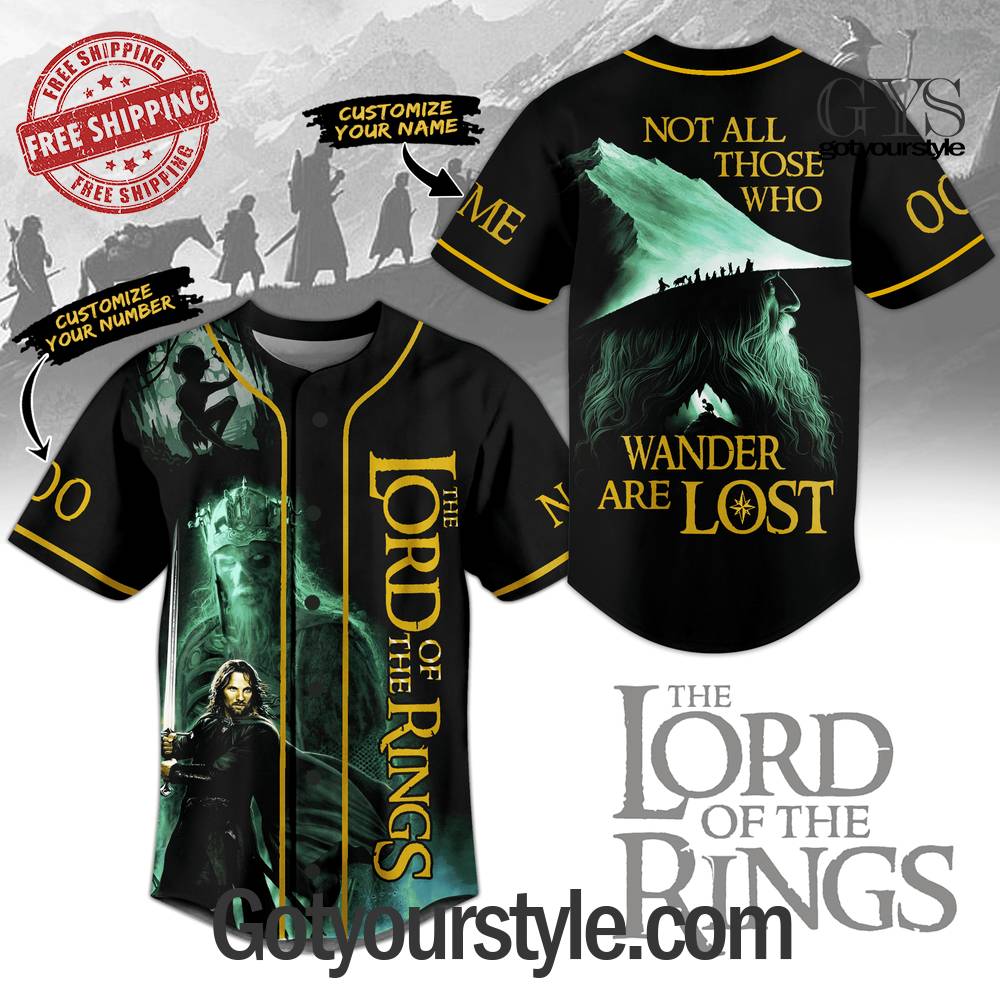 Lord Of The Rings Not All Those Who Wander Are Lost Custom Baseball Jersey