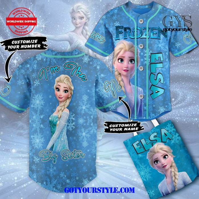 Frozen Elsa Big Sister Custom Baseball Jersey