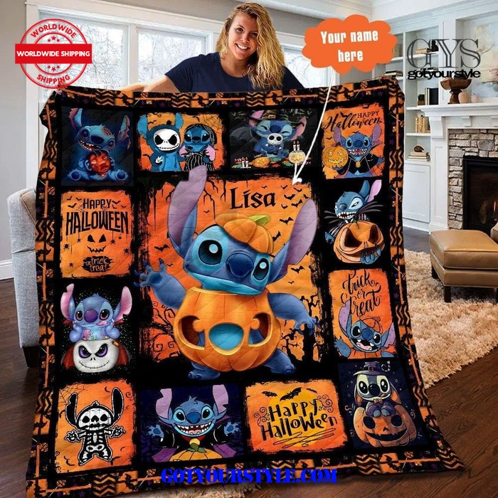 Happy Halloween Stitch Blanket