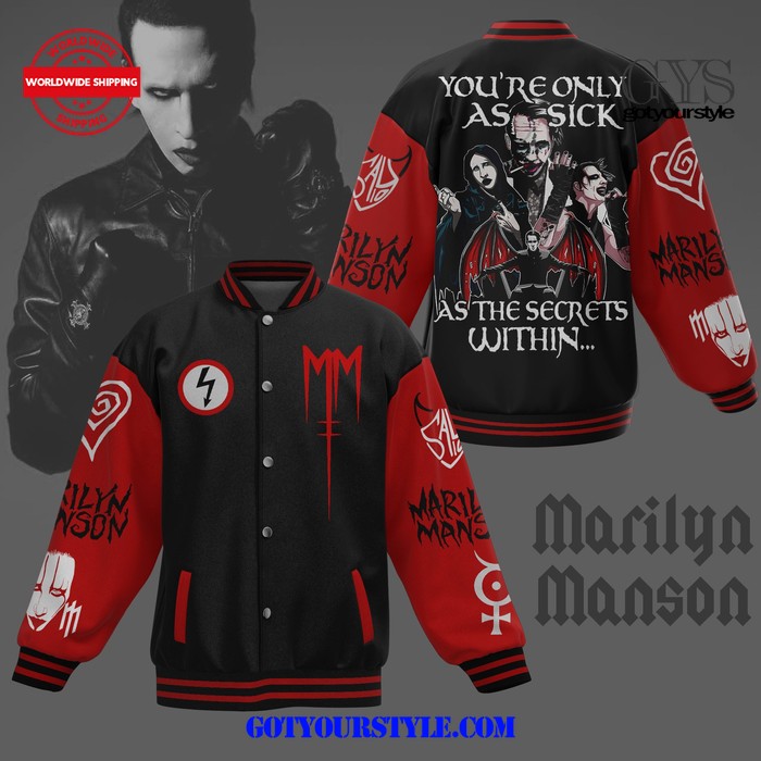 Marilyn Manson The Secrets Baseball Jacket