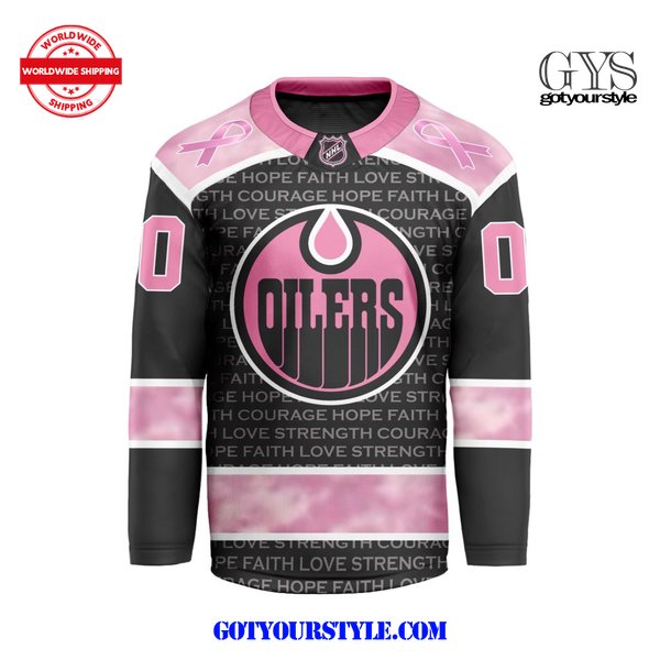 NHL Edmonton Oilers Special Pink Fight Breast Cancer Hockey Jersey