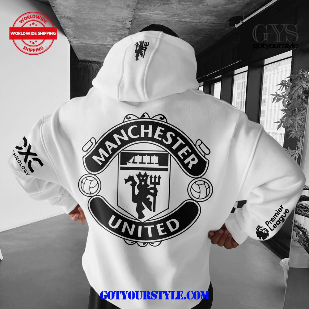 Oversized Manchester United Print Hoodie