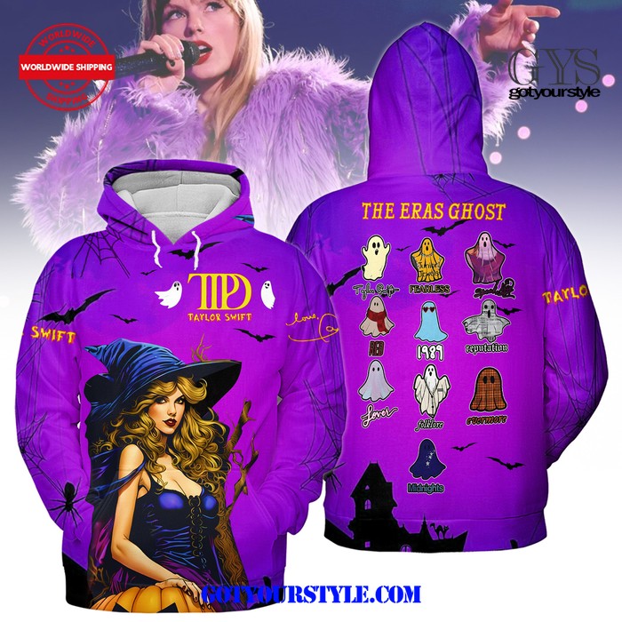 Taylor Swift The Eras Ghost Halloween Purple Hoodie