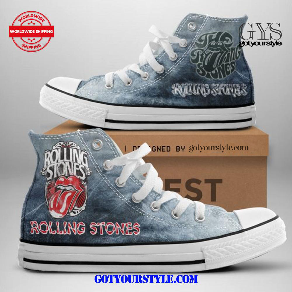 The Rolling Stones High Top Canvas Shoes