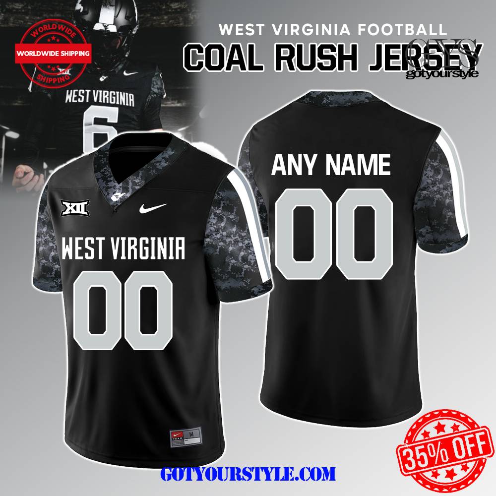 West Virginia Mountaineers 2024 Coal Rush Football Jersey