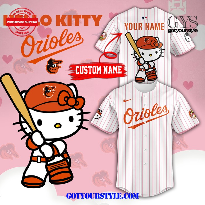 Baltimore Orioles x Hello Kitty 2024 Baseball Jersey