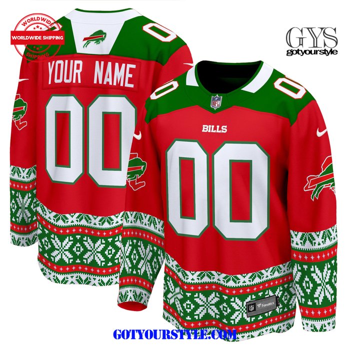 Buffalo Bills 2024 Christmas Premier Limited Edition Hockey Jersey