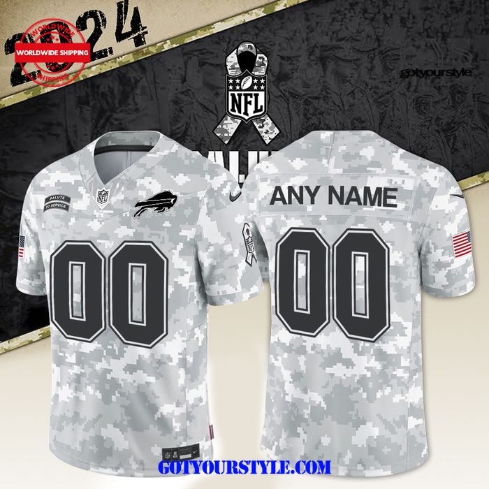 Buffalo Bills 2024 Salute to Service Arctic Camo Limited Edition Jersey