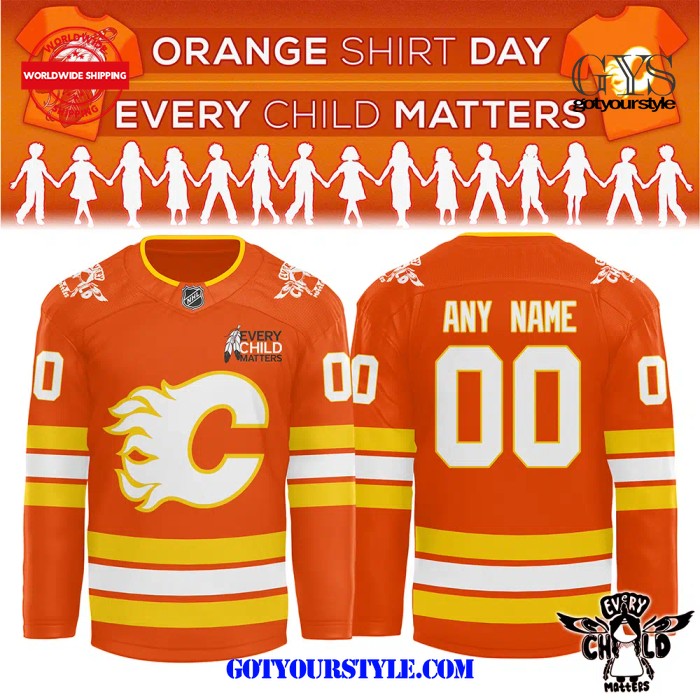 Calgary Flames Every Child Matters Orange Hockey Jersey