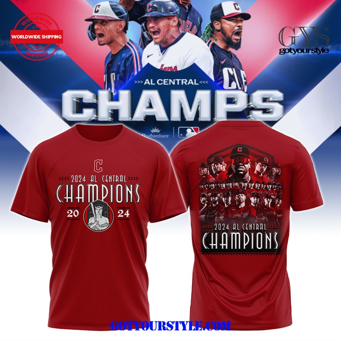 Cleveland Guardians 2024 AL Central Champions Red T-Shirt