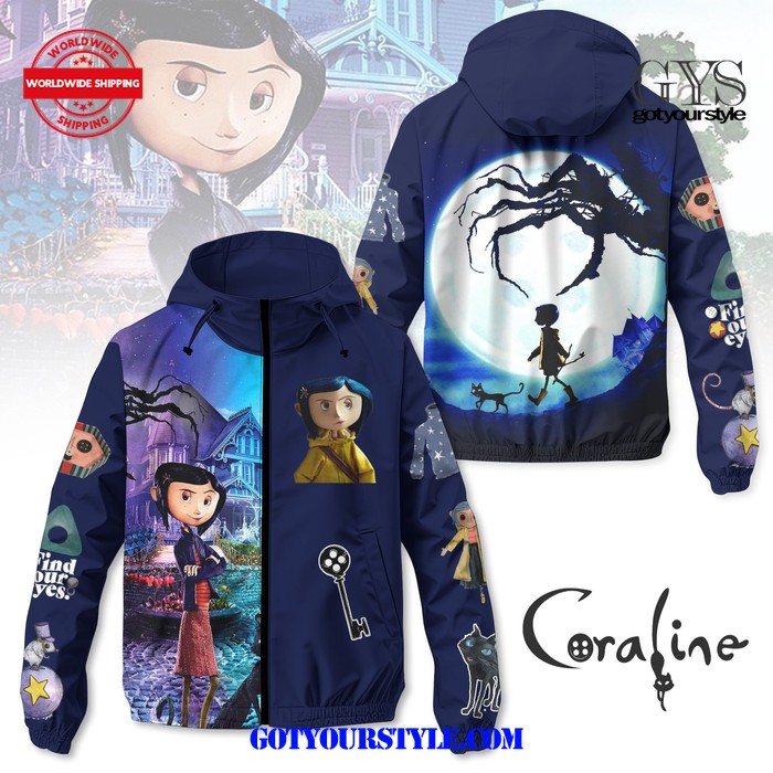 Coraline Find Our Eyes Windbreaker Outdoor Jacket