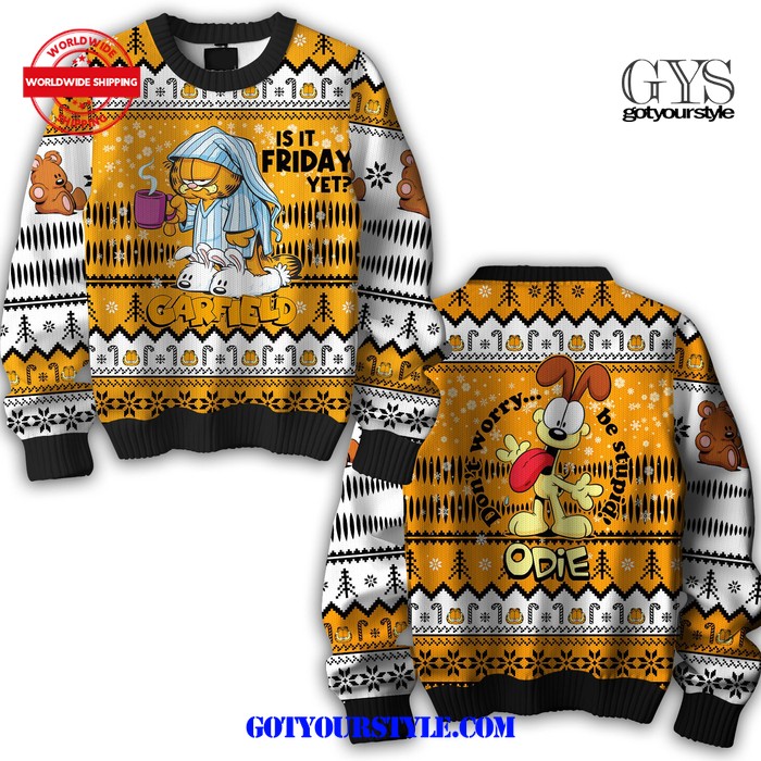 Garfield Is It Friday Yet Christmas Sweater