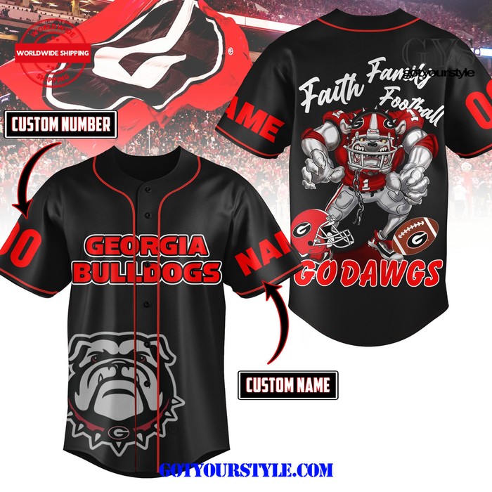 Georgia Bulldogs Faithful Dawgs Baseball Jersey