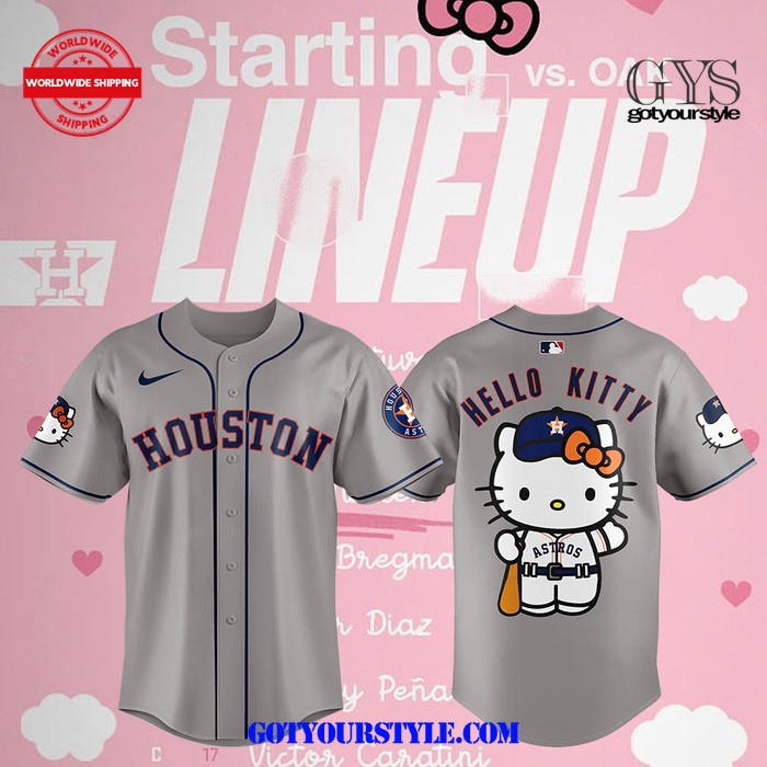 Houston Astros 2024 Hello Kitty Night Baseball Jersey