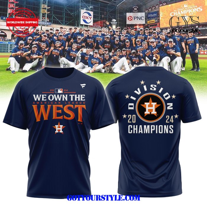 Houston Astros American League West Division 2024 Champions T-Shirt