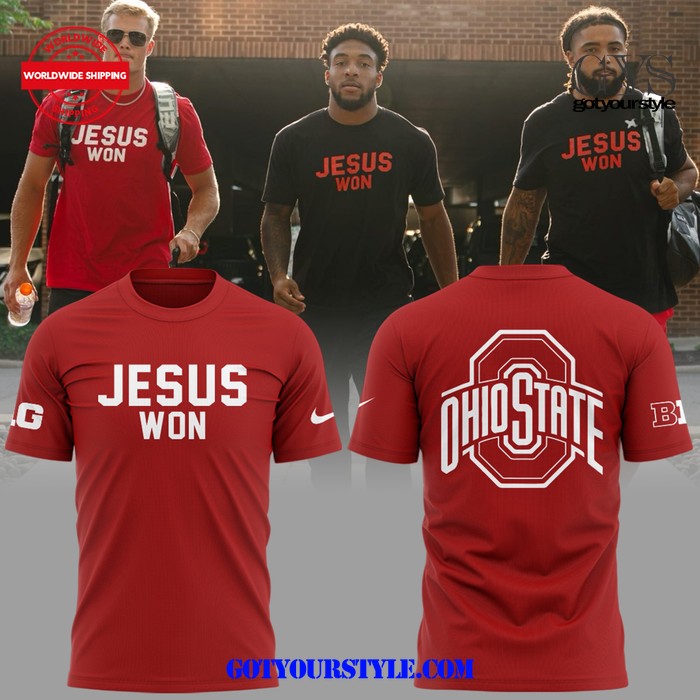 Jesus Won Ohio State Red Nike Shirt