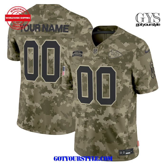 Kansas City Chiefs 2024 Salute to Service Olive Camo Limited Edition Jersey