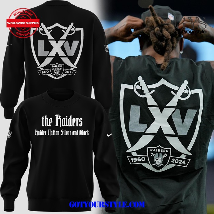 Las Vegas Raiders The Raiders Nation Silver And Black Sweatshirt