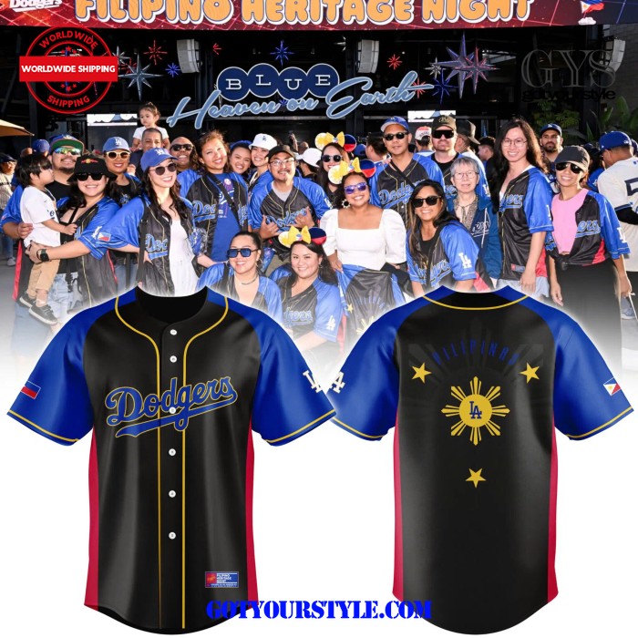 Los Angeles Dodgers Filipino Heritage Night 2024 Baseball Jersey