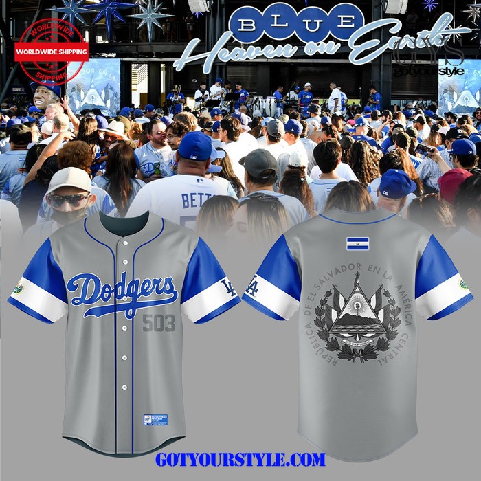 Los Angeles Dodgers Salvadoran Heritage Night Baseball Jersey