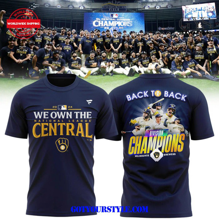 Milwaukee Brewers Back To Back 2024 Champions T-Shirt