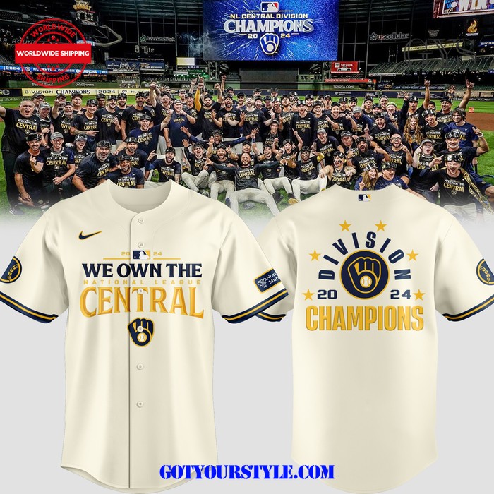 Milwaukee Brewers NL Central Champions Baseball Jersey