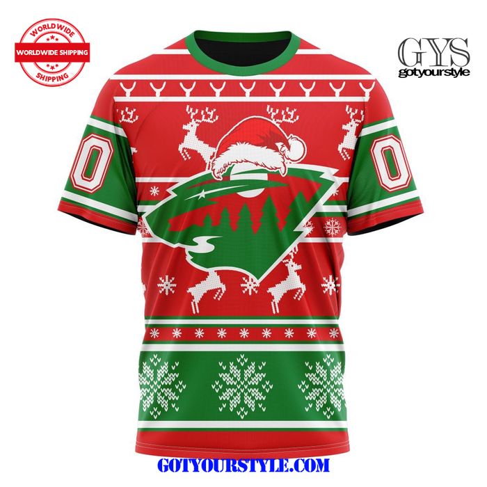 Minnesota Wild Christmas Santa Claus Unisex Shirt