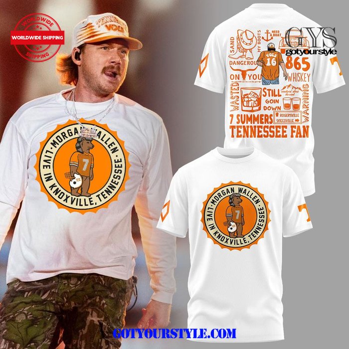 Morgan Wallen Live In Knoxville Tennessee 2024 Limited White T-Shirt