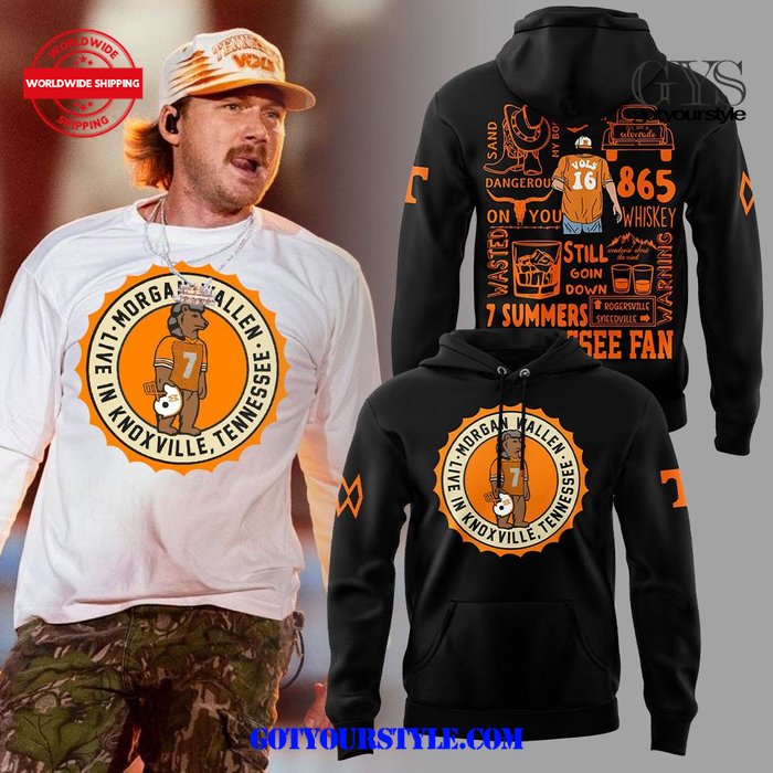 Morgan Wallen Live In Knoxville Tennessee Black Limited Hoodie