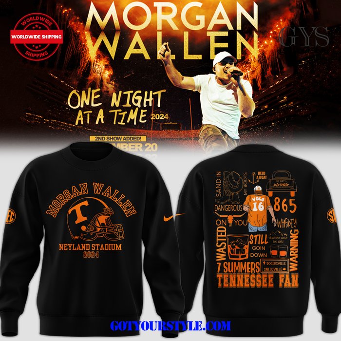 Morgan Wallen Neyland Stadium 2024 Black Nike Sweatshirt