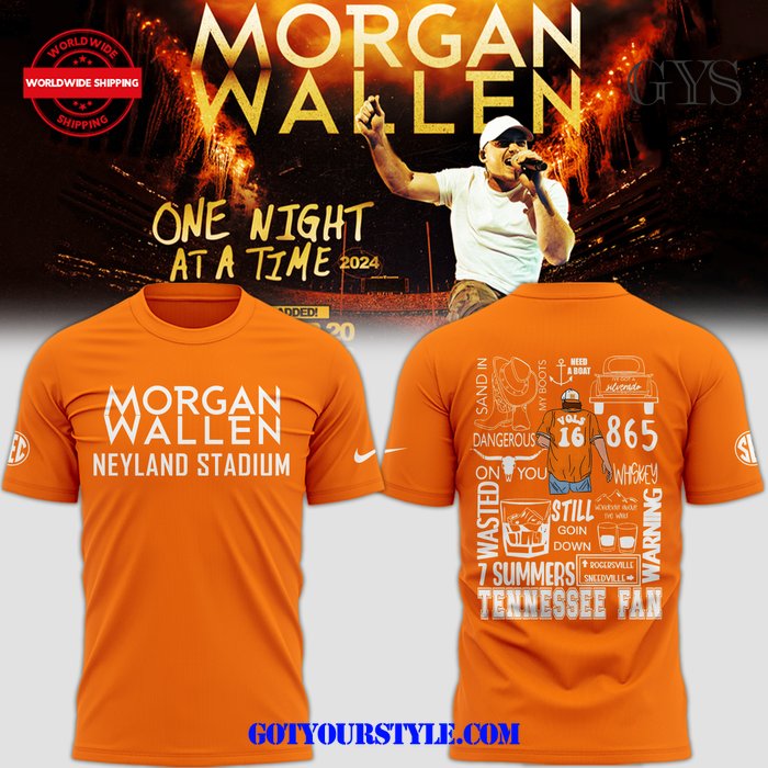 Morgan Wallen Neyland Stadium 2024 Orange Nike Shirt