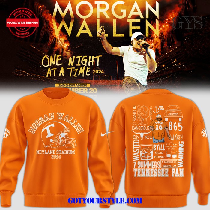 Morgan Wallen Neyland Stadium 2024 Orange Nike Sweatshirt