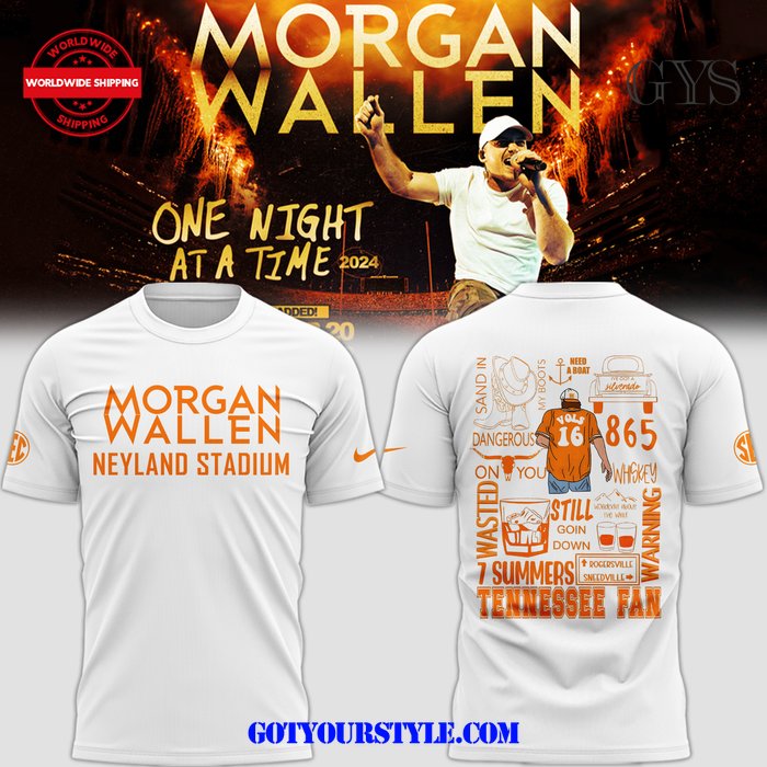 Morgan Wallen Neyland Stadium 2024 White Nike Shirt