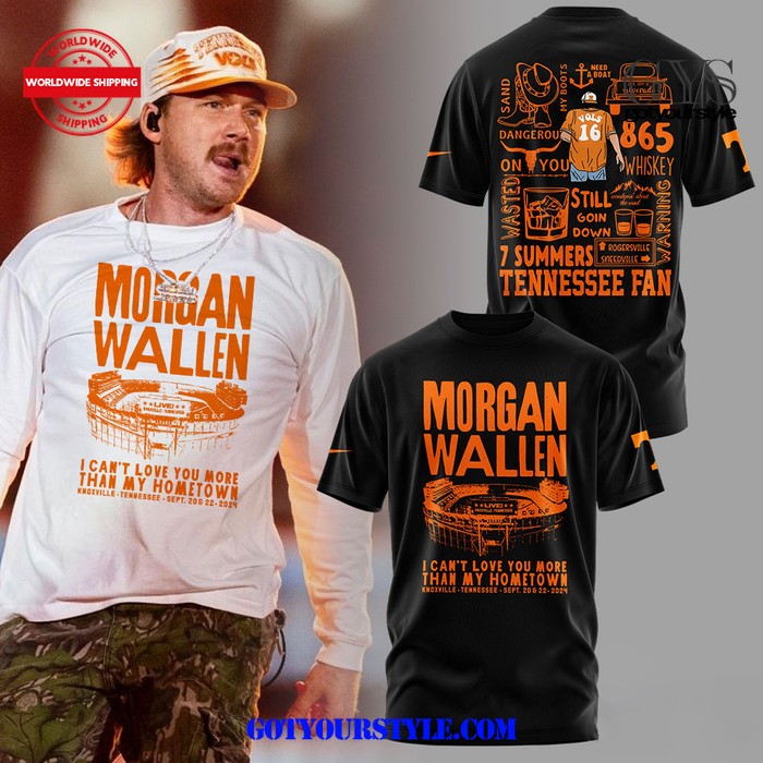 Morgan Wallen x Tennessee Live Knoxville 2024 Limited Black Nike Shirt