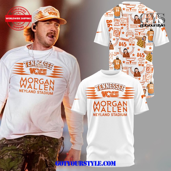 Morgan Wallen x Tennessee Volunteers Neyland Stadium 2024 White Nike Shirt