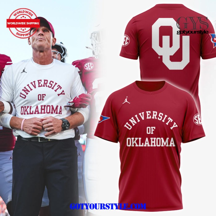 NCAA University Of Oklahoma New 2024 Edition Red Shirt