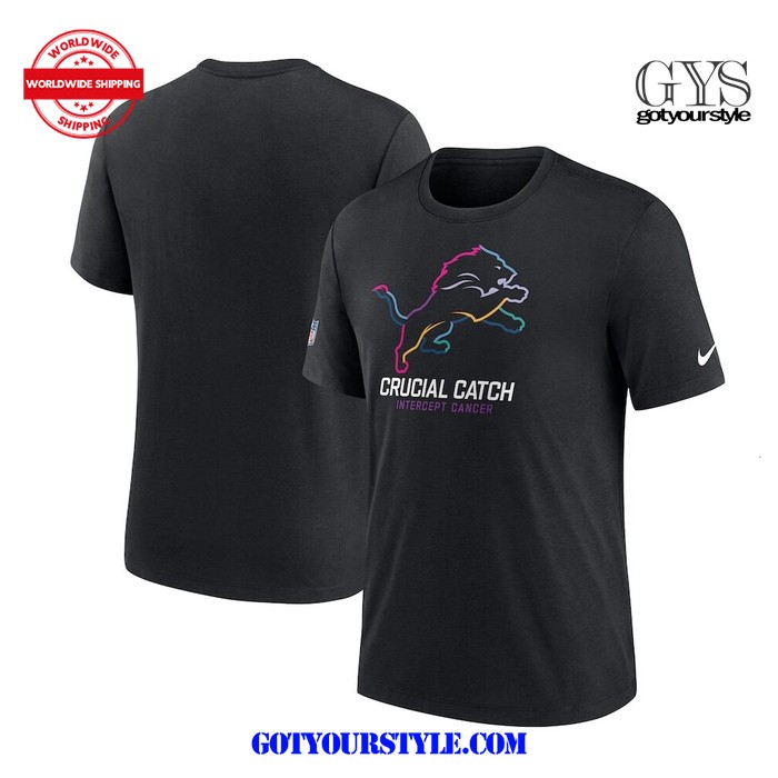 NFL Detroit Lions Crucial Catch Intercept Cancer T-Shirt