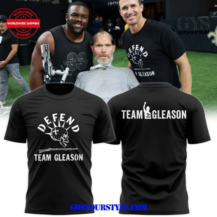 New Orleans Saints Defend Team Gleason Black T-Shirt