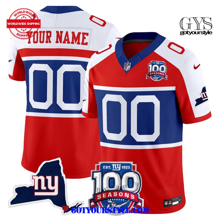 New York Giants Century Red 100th Commemorative Football Jersey