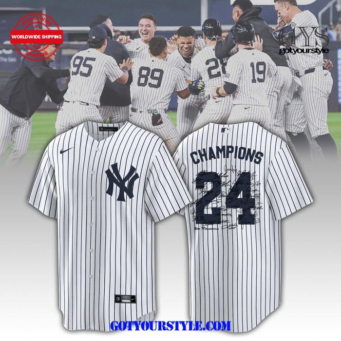 New York Yankees All Team Signature Champions 2024 Home Jersey