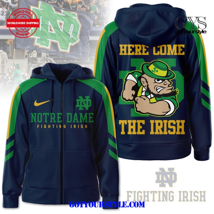 Notre Dame Here Come The Irish Zipper Hoodie