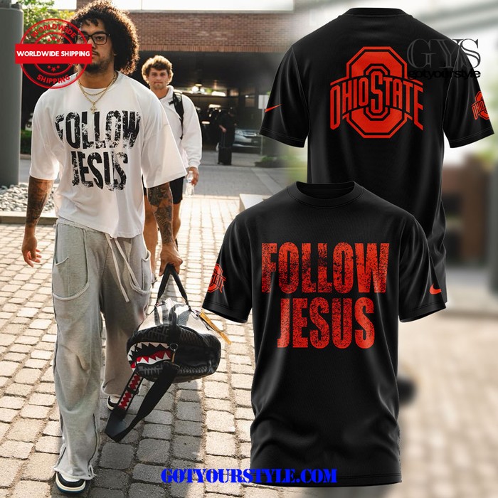 Ohio State FOLLOW JESUS Official Edition Black Shirt