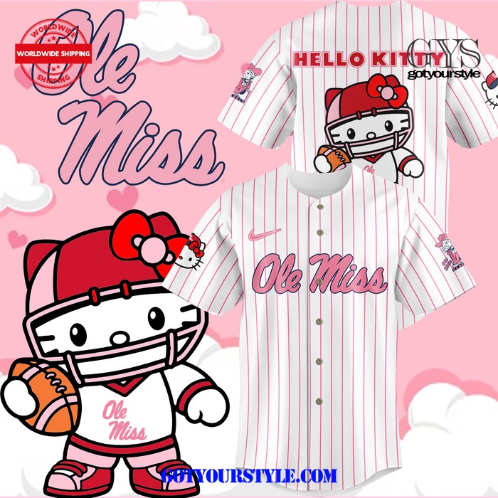 Ole Miss Football x Hello Kitty 2024 Limited Baseball Jersey