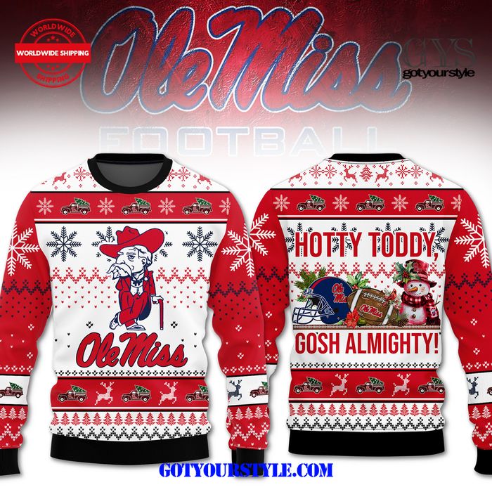 Ole Miss Hotty Toddy Christmas Is Coming 2024 Sweater