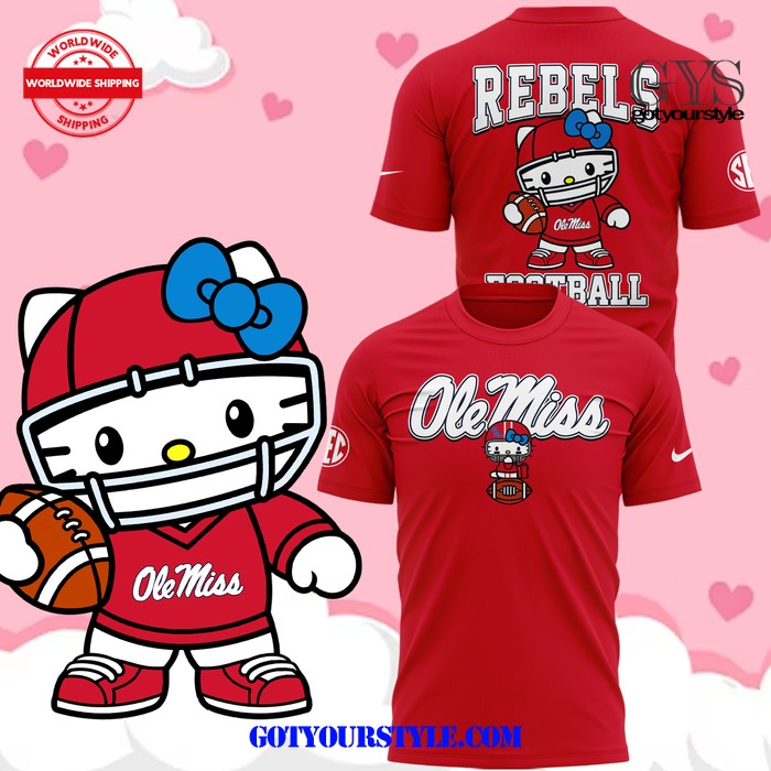 Ole Miss Rebels x Hello Kitty 2024 Red T-Shirt