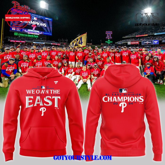 Philadelphia Phillies National League East 2024 Champions Red Hoodie