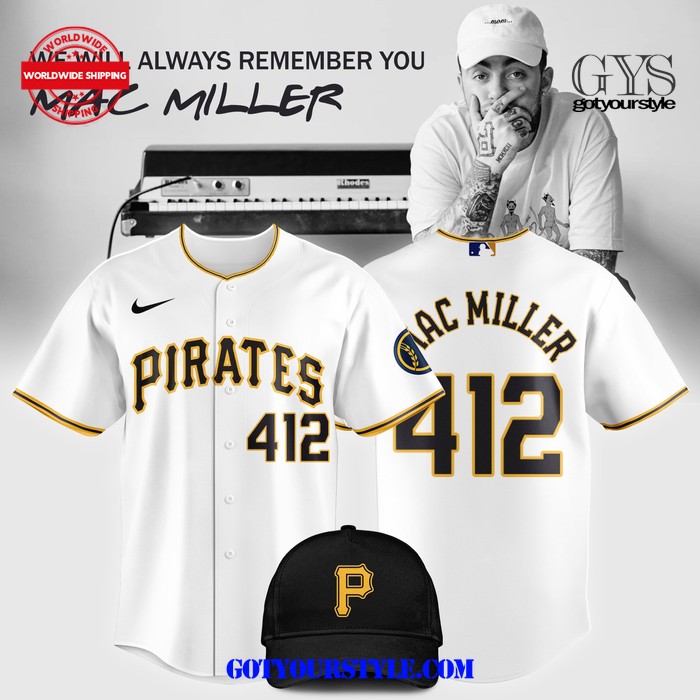 Pittsburgh Pirates x Mac Miller 412 White Home Limited Baseball Jersey