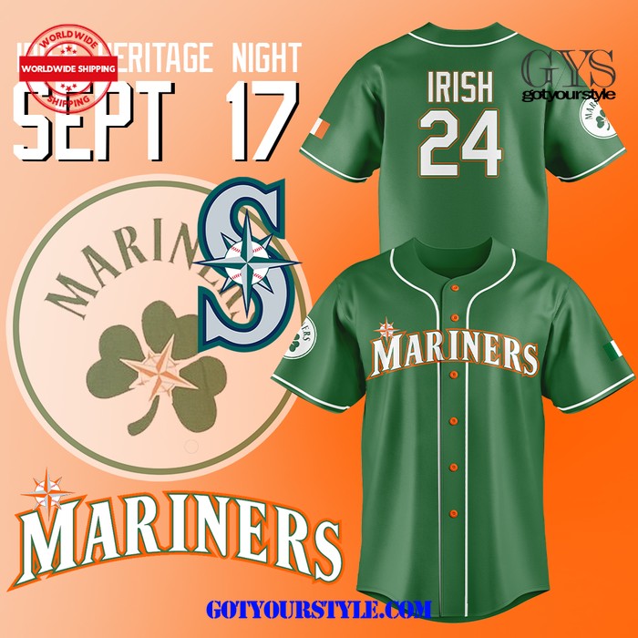 Seattle Mariners Irish Heritage Night 2024 Baseball Jersey