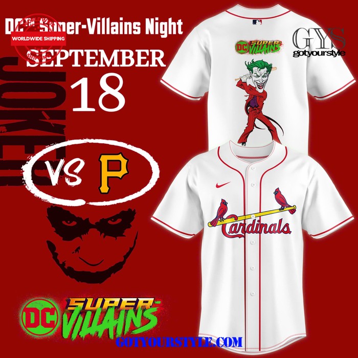 St. Louis Cardinals x DC Super Villains Night 2024 Baseball Jersey