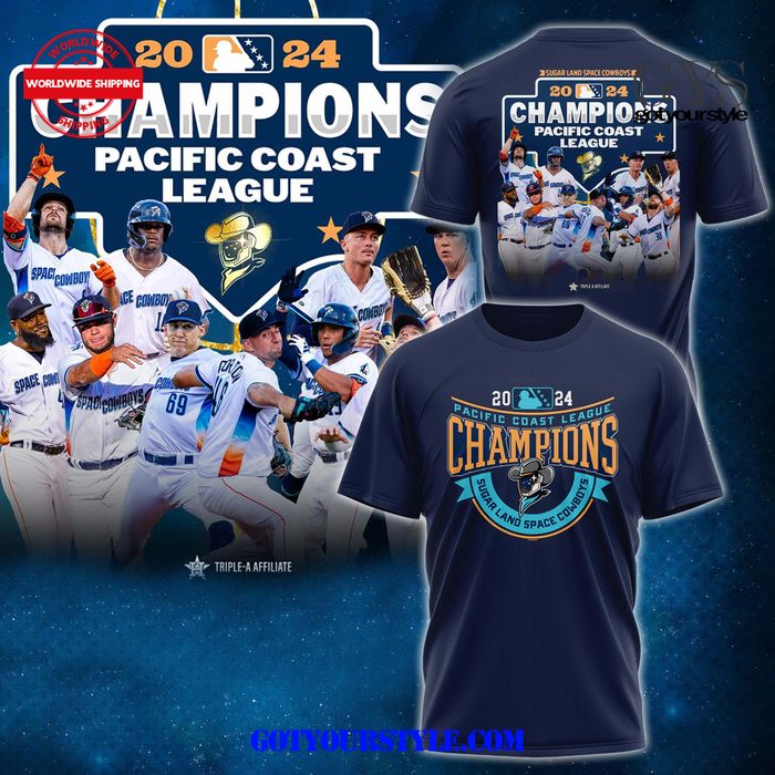 Sugar Land Space Cowboys 2024 Champions Pacific Coast League T-Shirt